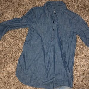 Navy blue button down shirt